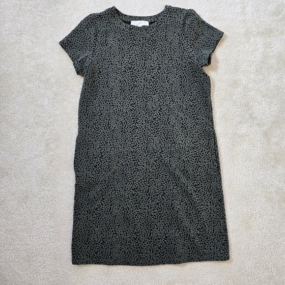 LOFT Black and Green Midi Dress - Picture 3 of 6